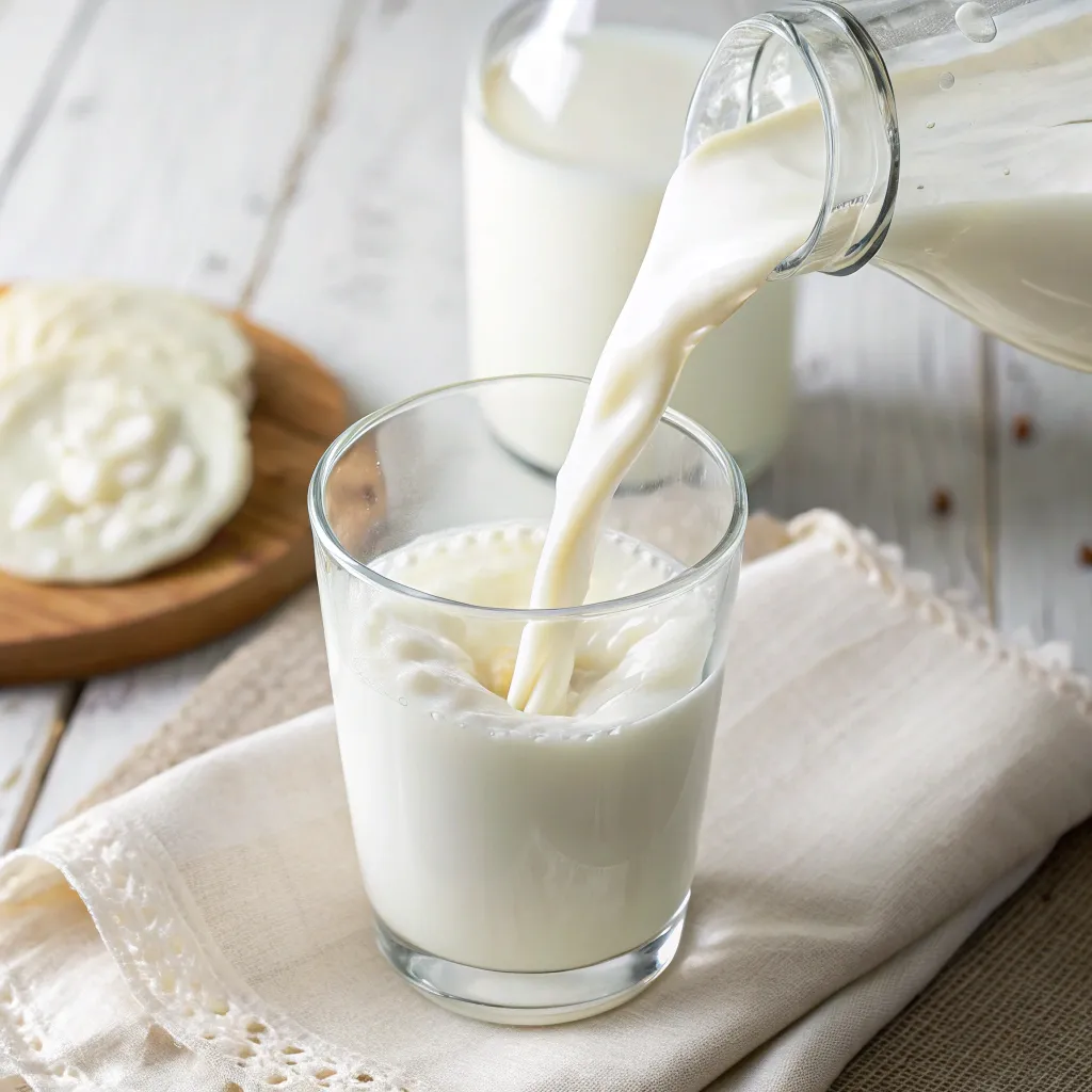 Freshly poured plant-based milk